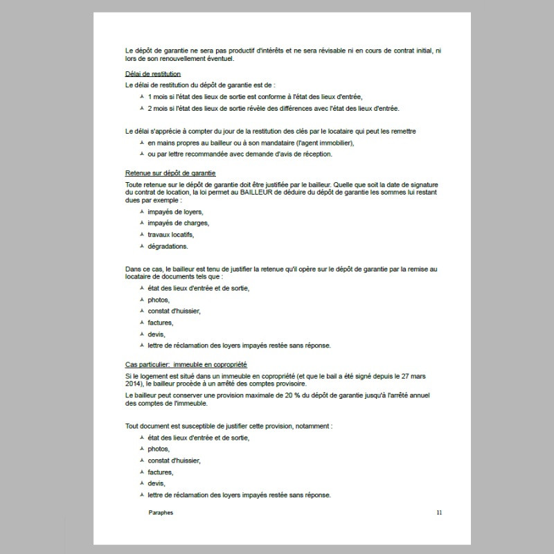 modele depot de garantie location