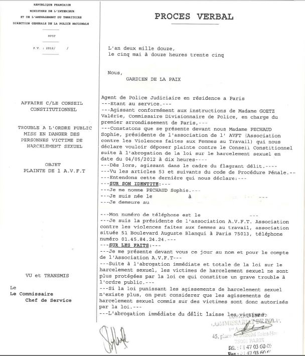 modele depot de plainte