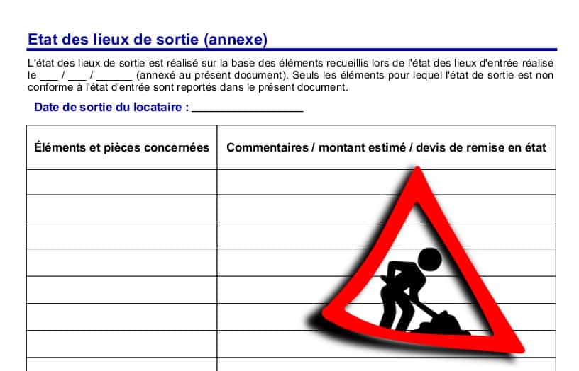 modele etat des lieux de sortie gratuit