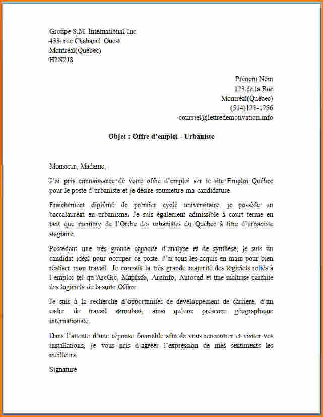 modele gratuit de lettre de motivation spontanee