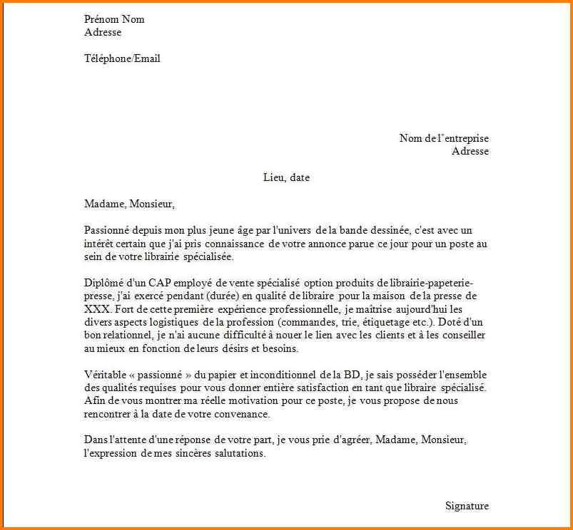modele gratuit de lettre de motivation