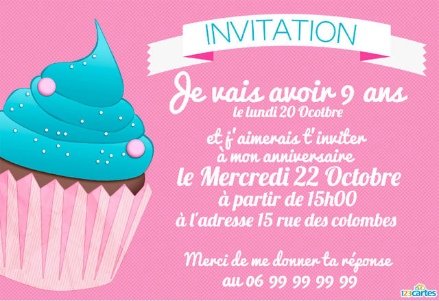 modele gratuit invitation anniversaire