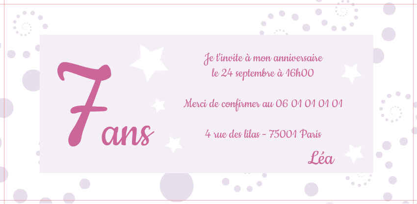modele gratuit invitation anniversaire