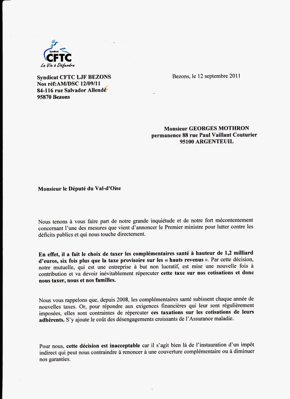 modele lettre aide financiere mutuelle