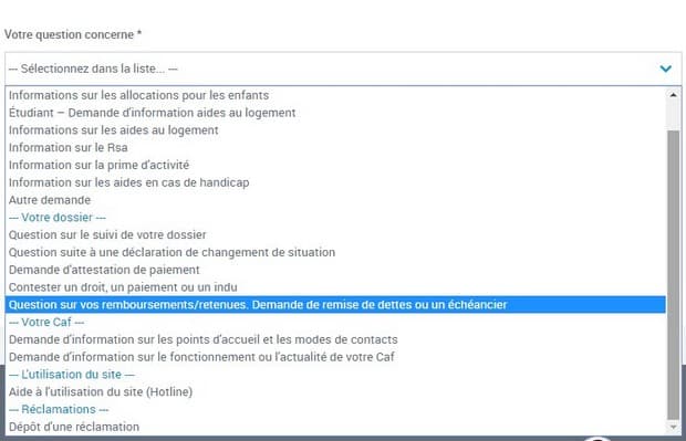 modele lettre annulation dette caf