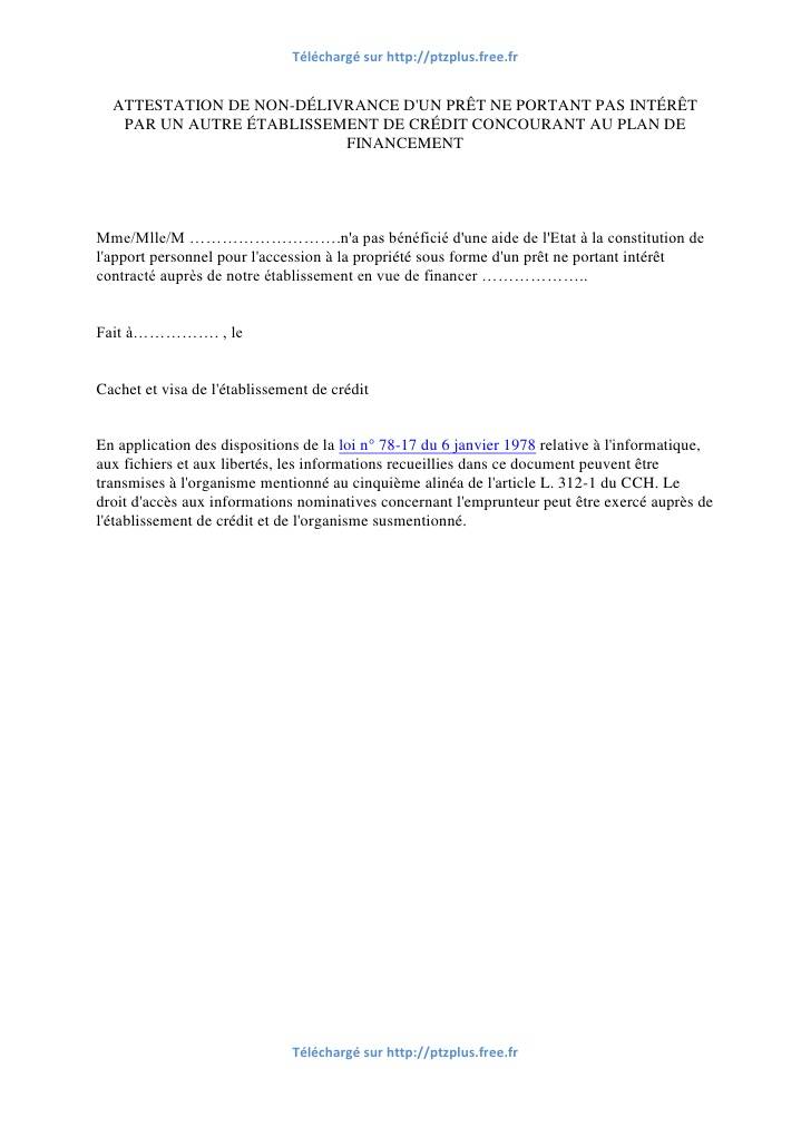 modele lettre attestation