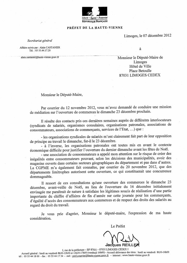 modele lettre au prefet gratuit