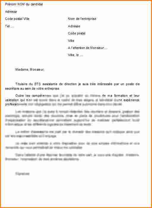 modele lettre candidature