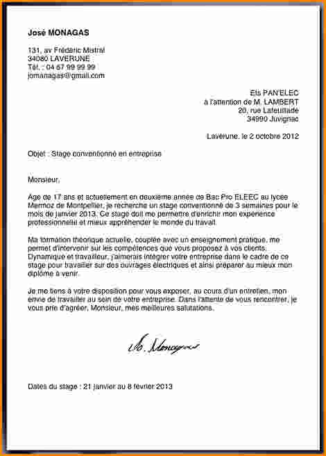 modele lettre candidature