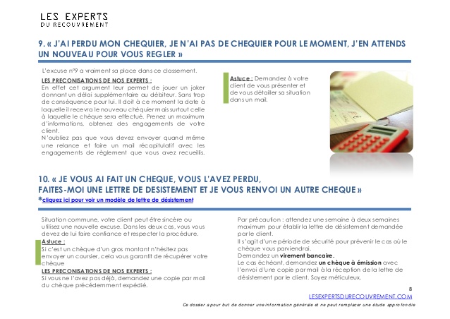 modele lettre cheque perdu