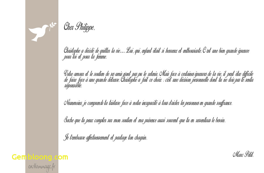 modele lettre condoleance