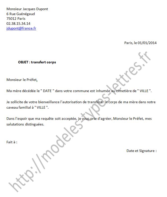 modele lettre d'autorisation