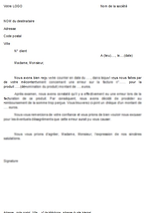 modele lettre d'excuse