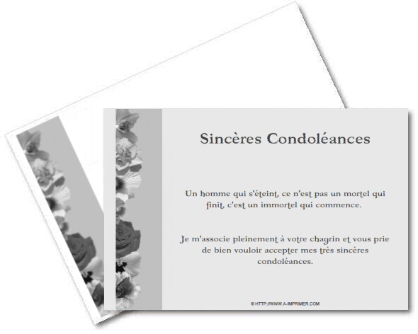 modele lettre de condoleance gratuit