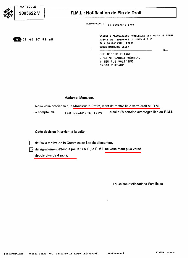 modele lettre de denonciation a la caf