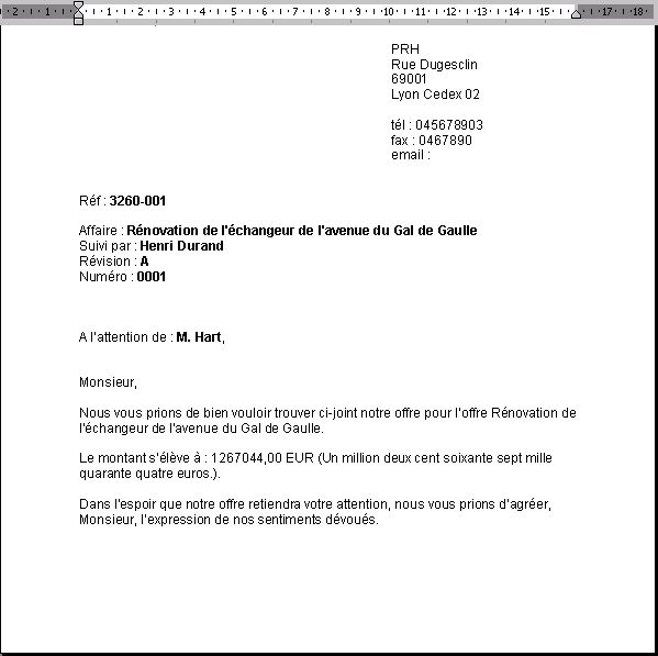 modele lettre de devis