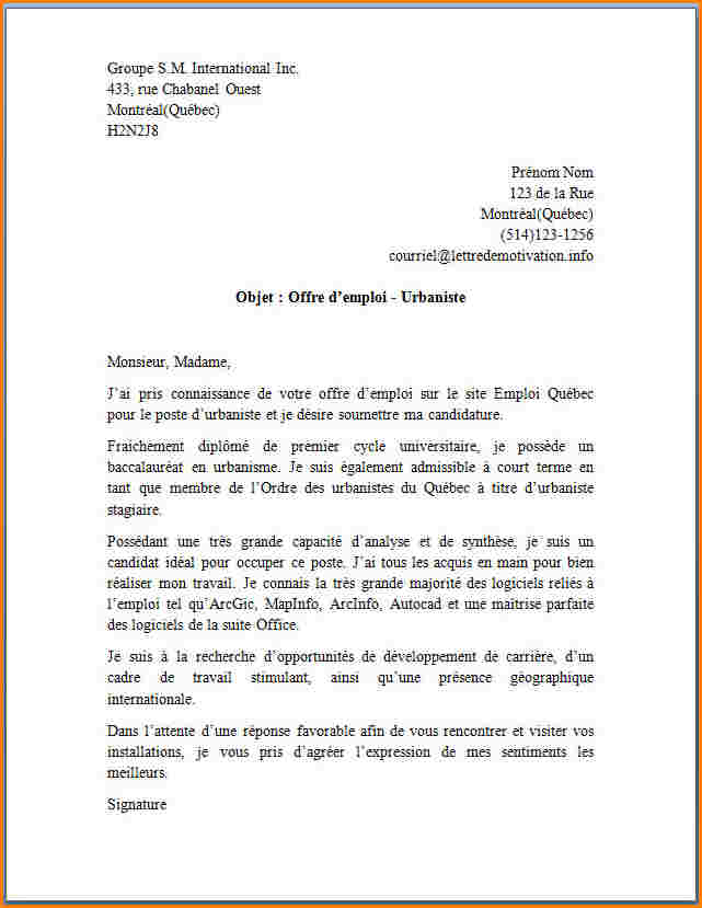 modele lettre de motivation dans la vente