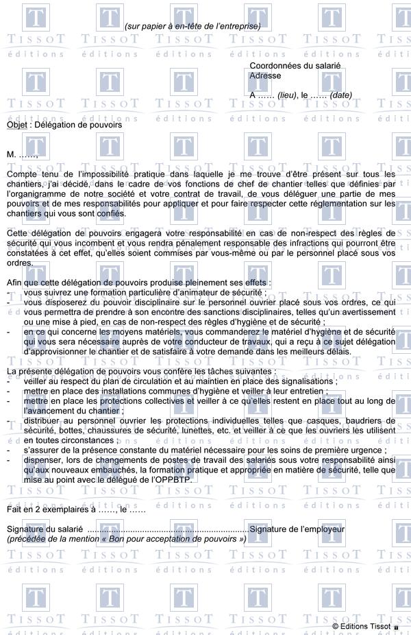 modele lettre delegation de pouvoir