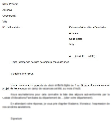 modele lettre demande d'autorisation