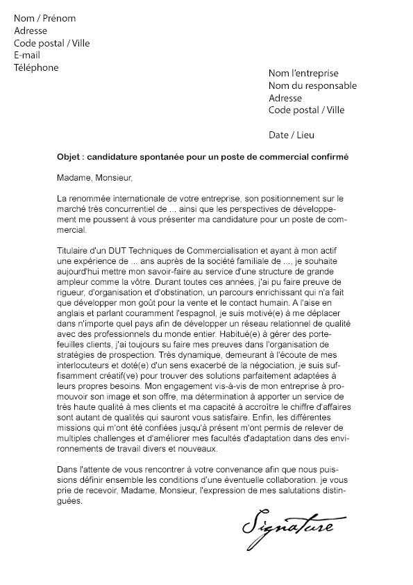 modele lettre demande de collaboration