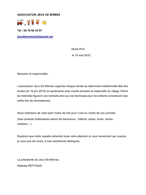 modele lettre demande de collaboration