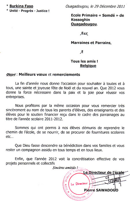 modele lettre don argent