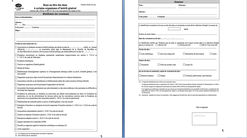 modele lettre don argent