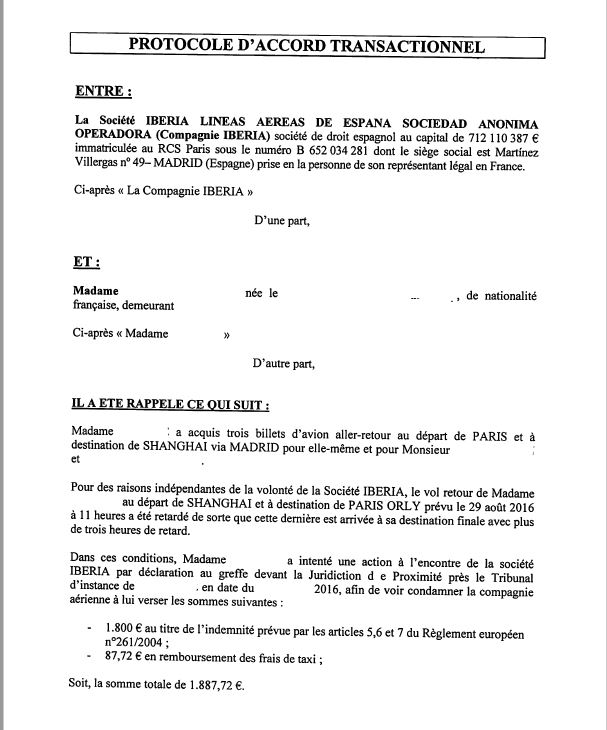 modele lettre indemnisation retard vol