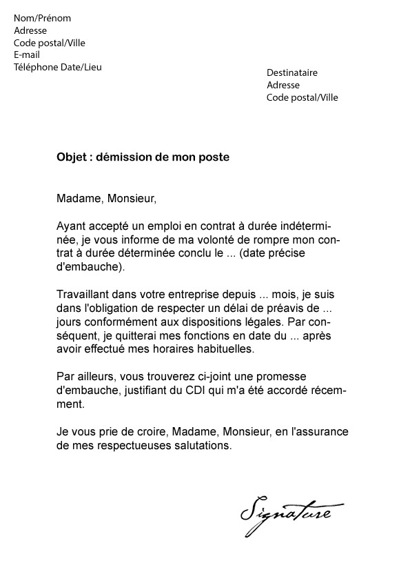 modele lettre motivation pour cdd