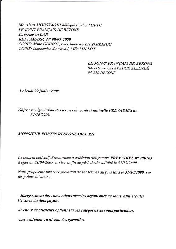 modele lettre mutuelle