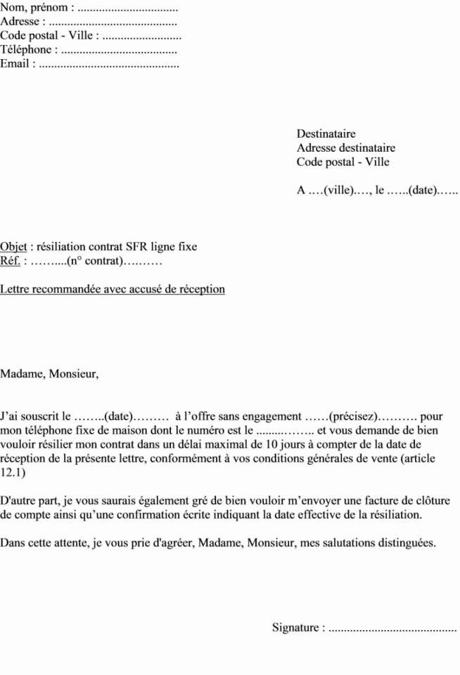 modele lettre reclamation facture