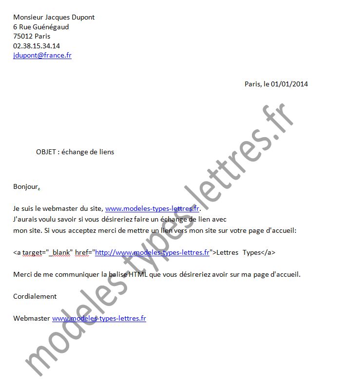 modele lettre reclamation internet