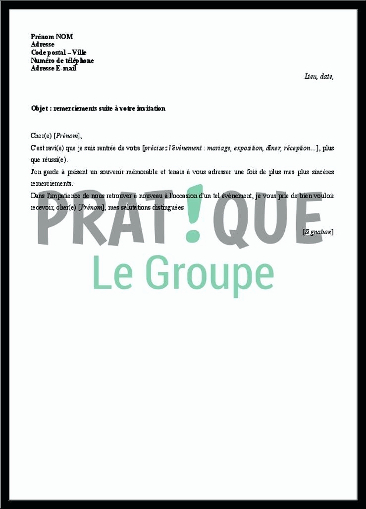 modele lettre refus invitation