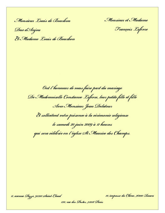 modele lettre remerciement invitation