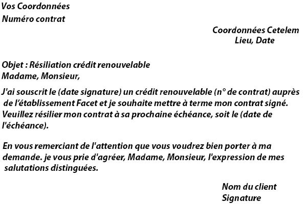 modele lettre resiliation carte pass