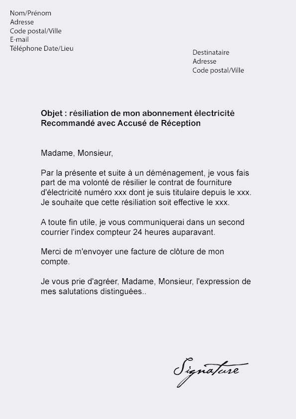 modele lettre resiliation contrat maintenance