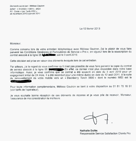 modele lettre resiliation ligne fixe orange