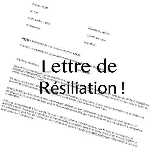 modele lettre resiliation telephone free