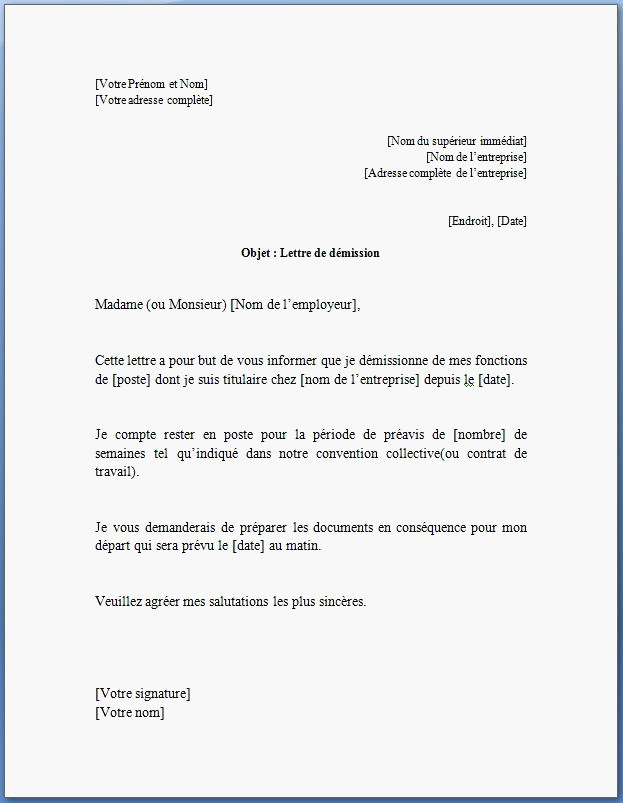 modele lettre word