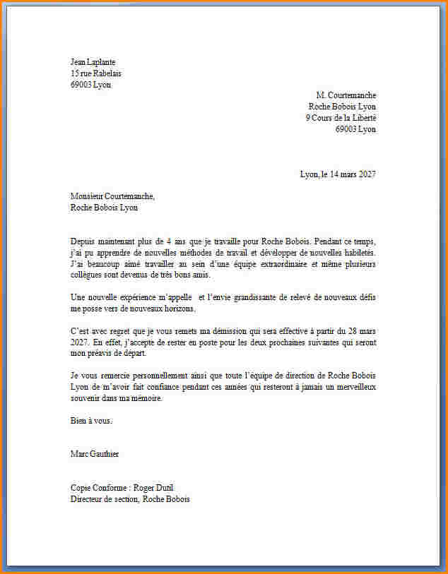 modele lettre