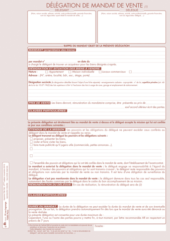 modele mandat de vente