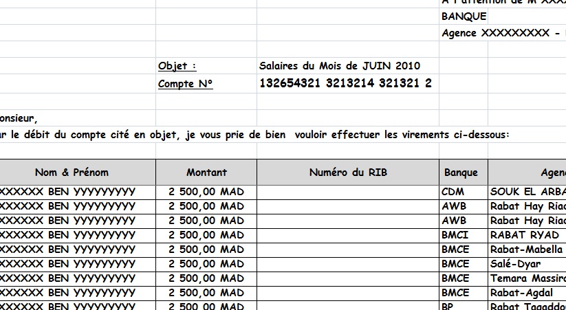 modele ordre de virement