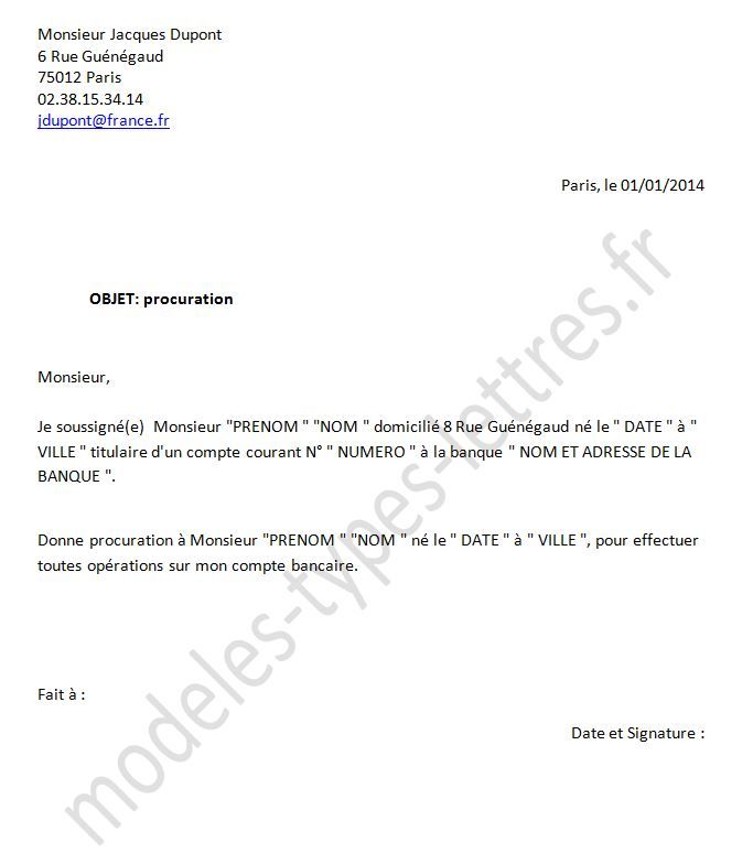 modele procuration pour avocat