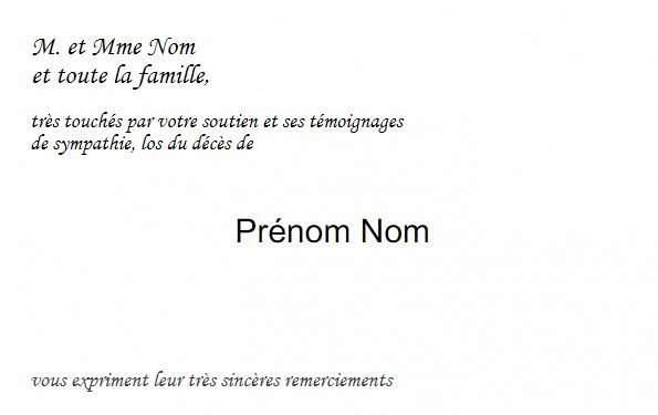 modele remerciement deces gratuit