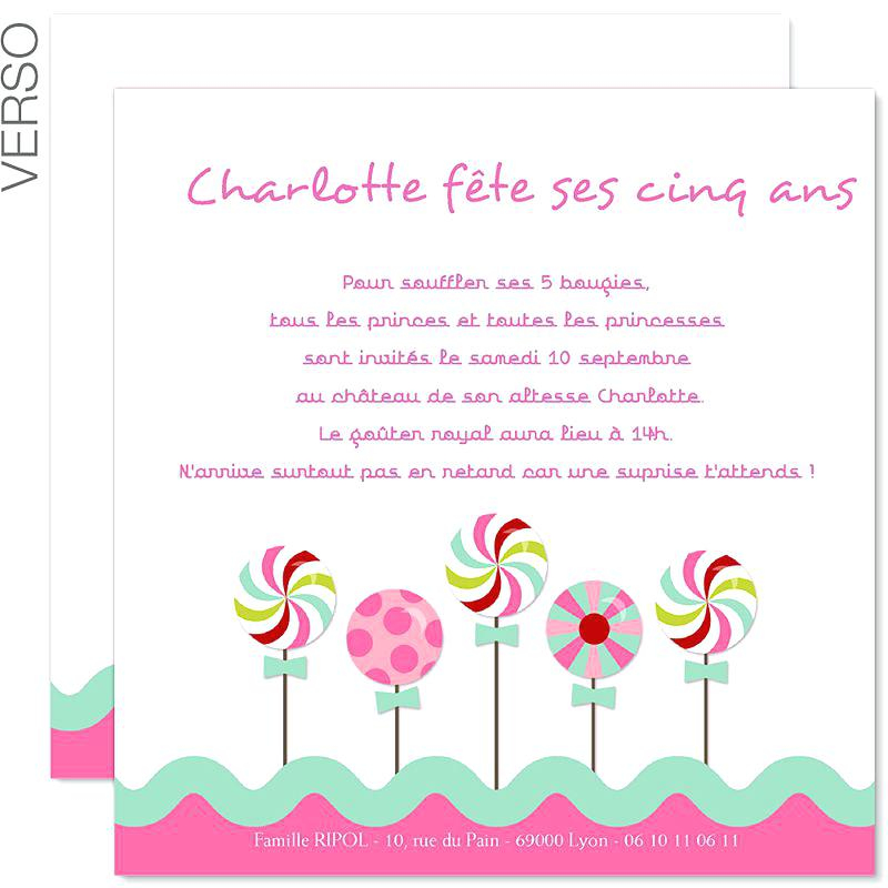 modele texte invitation anniversaire fille