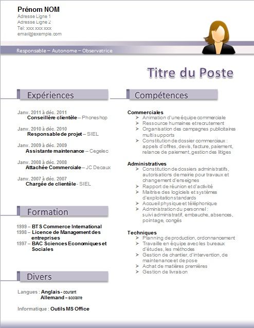 modele word cv