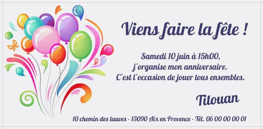 modeles d'invitations gratuites