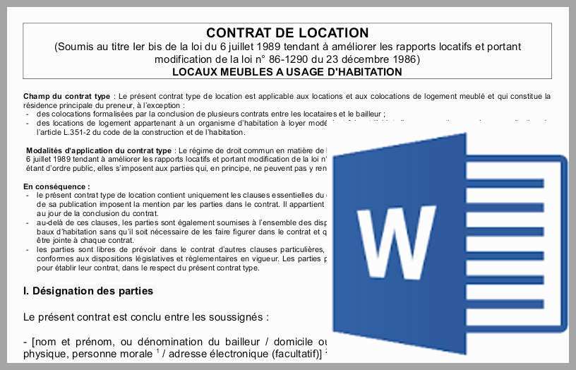 modeles de bail gratuit