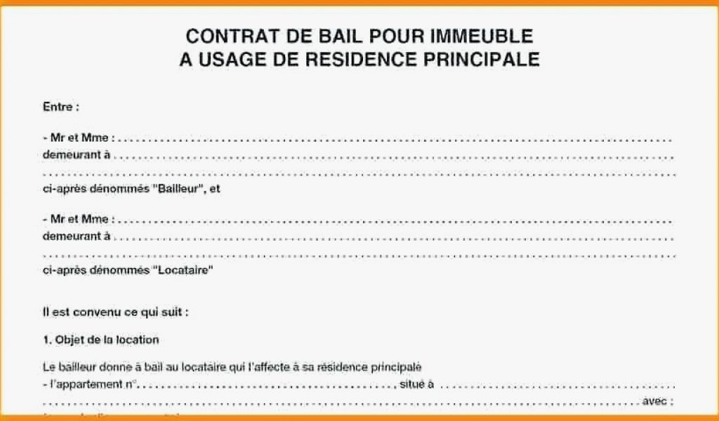 modeles de bail gratuit