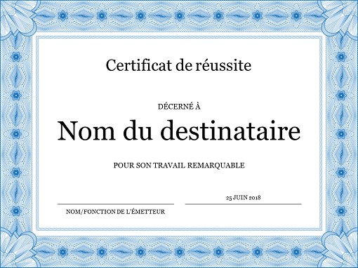 modeles de certificat
